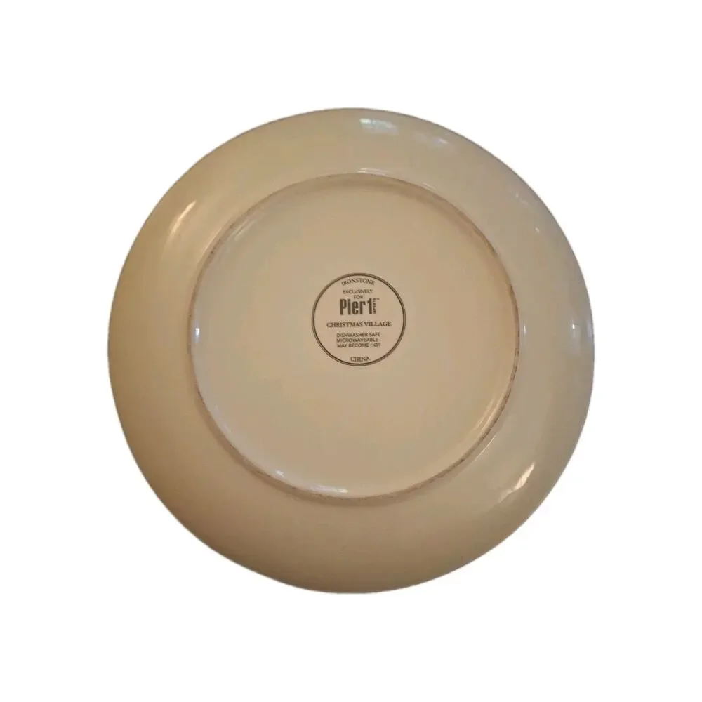 🌲 Pier 1 Ironstone Christmas Village Plate 8 3/4”